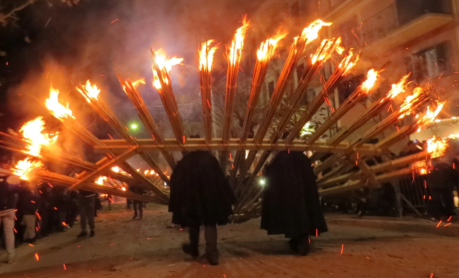 Torch bearers during Agnone’s ’Ndocciata