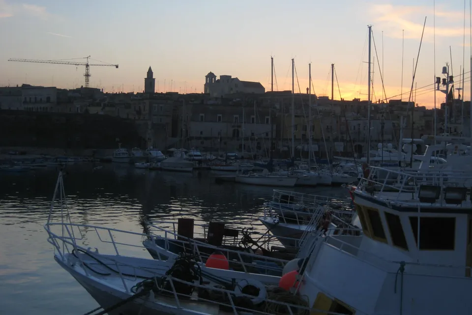 Bisceglie harbour seen from the Bourbon pier