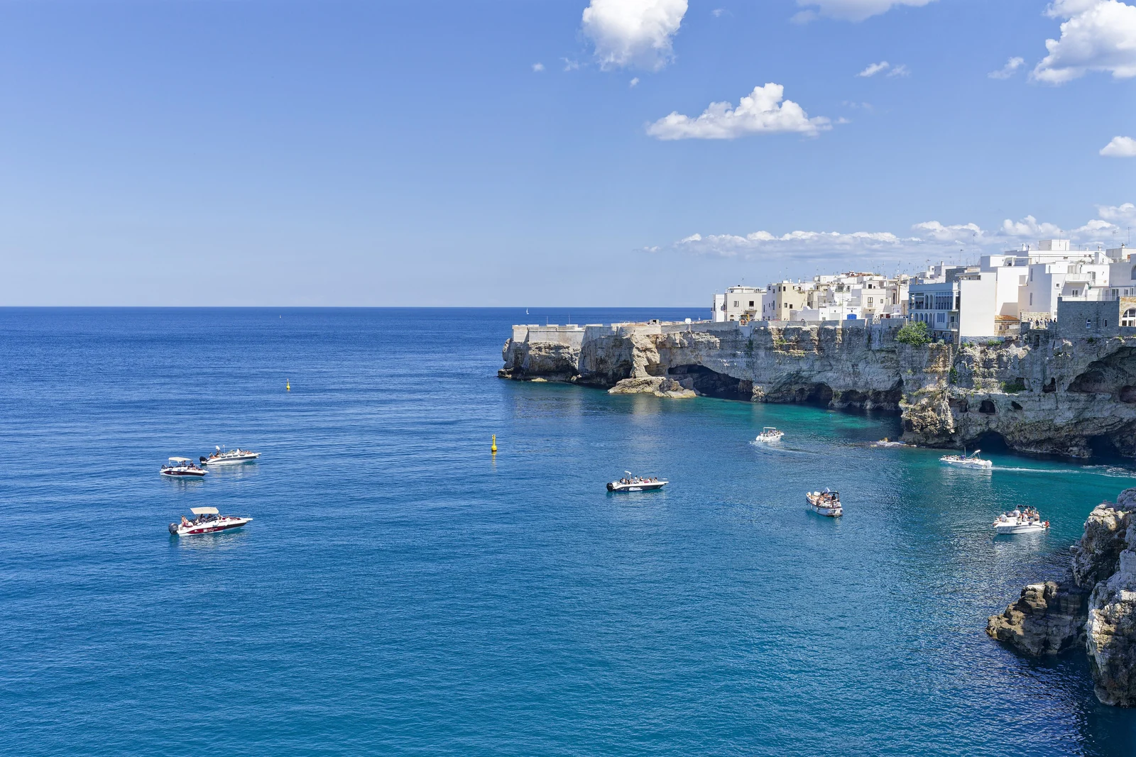 Polignano a Mare: houses on the cliffs above the sea