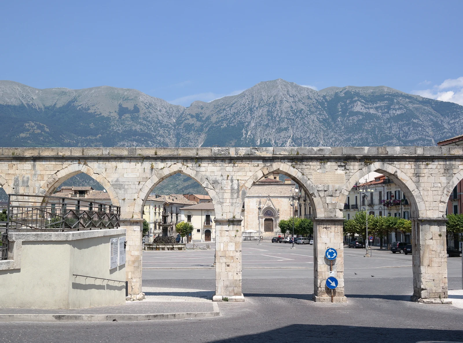 Sulmona, the medieval aqueduct in Piazza Garibaldi
