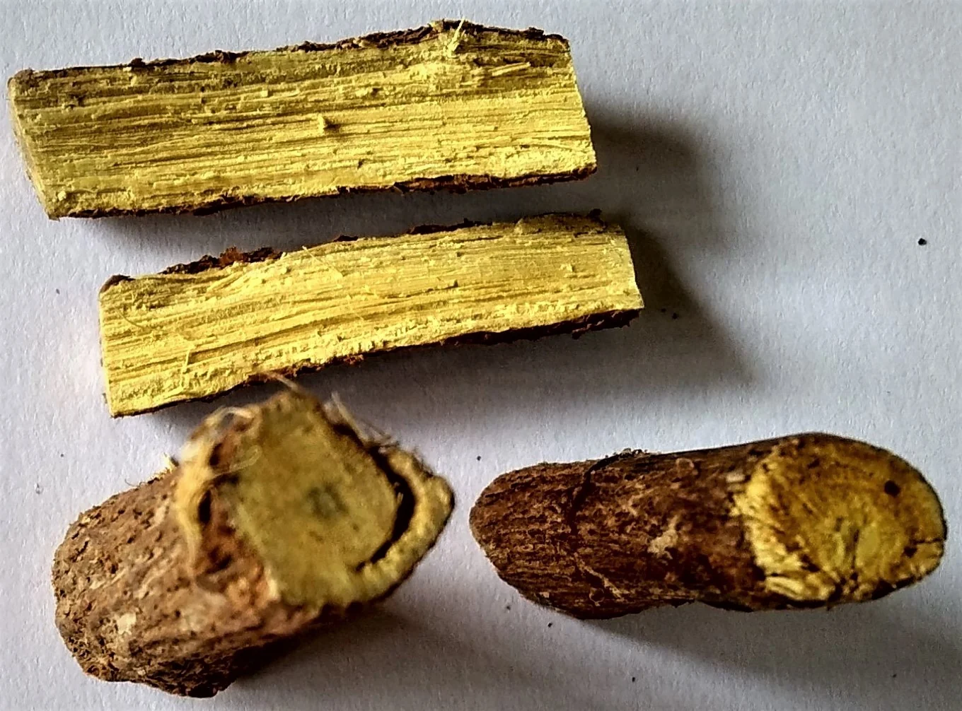 Sections of liquorice root, illustrative photograph